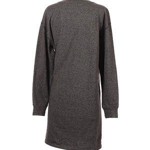 CAbi gray knit dress.  56% cotton, 44% polyester.